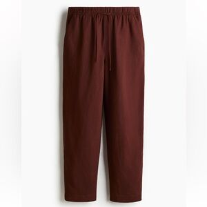 Linen-blend Drawstring Pants